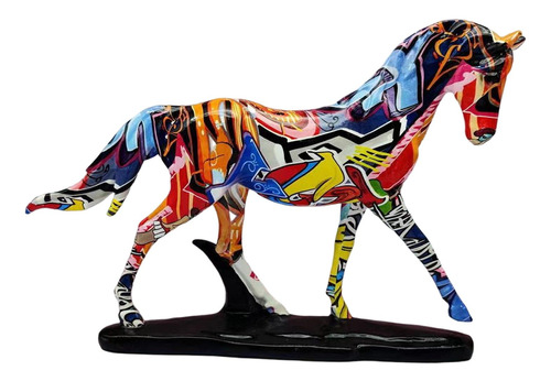 Estatua De Caballo Colorida, Obra De Arte Ligera, Escultura