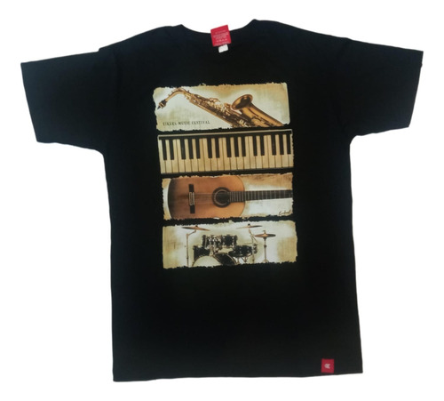 Remera Musical Guitarra Piano Bateria Saxo Genial Diseño 