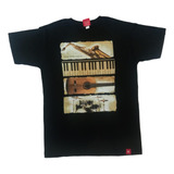 Remera Musical Guitarra Piano Bateria Saxo Genial Diseño 