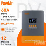 Cargador Solar Powmr Mppt 60a 12/24/36/48v Max Pv 190vdc