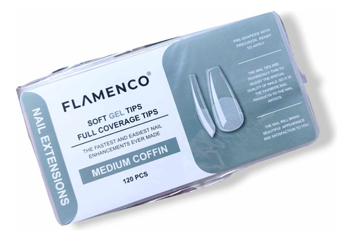 120 Tips Soft Gel Coffin Flamenco 