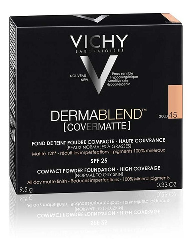 Polvo Compacto Vichy Dermablend Covermatte Tono Gold 45 9.5g