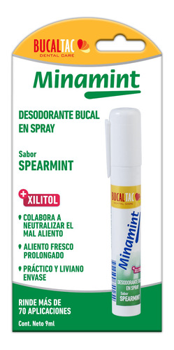 Bucal Tac Minamint Desodorante Bucal Spray Sabor Spearmint