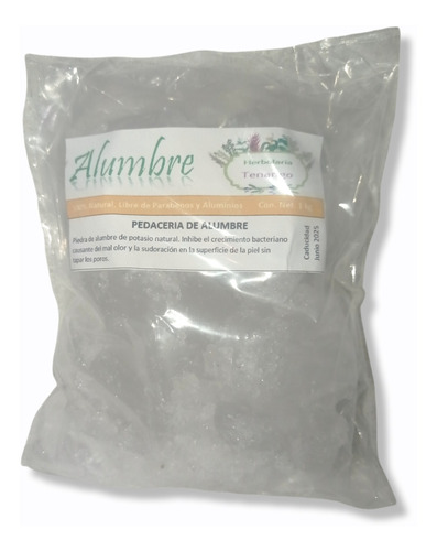 Piedra Alumbre Potasio Natural 1 Kg Oferta Productos Tenango