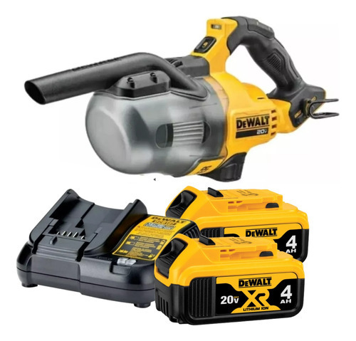 Aspirador De Po Portatil 2 Baterias 20v 4ah Dcv501hb Dewalt Cor Amarelo