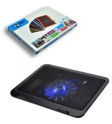 Mesa Bandeja Ventilador Portátil Notebook N191 Para Laptop Color Negro