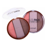 Paleta Trio Iluminador Contorno Blush Multiface Vivai Cor Do Blush Três Tons