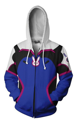 Chamarras Overwatch Dva Sweatshirts Cosplay Ow Zip