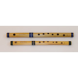 Flauta Pífano Bambu Kit C (dó) + D (ré) + Tabela Digitação