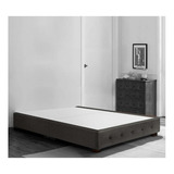 Mueble Base Nick Matrimonial Suede Chocolate Base Box Pieza