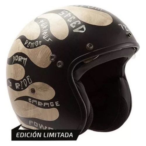 Casco Hawk 721 Abierto Moto Flama Blanco Marron Talle M