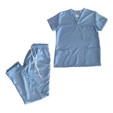 Conjunto Pijama  Cirúrgico Scrub Feminino - Azul Bebe