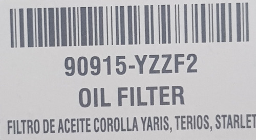 Filtro De Aceite Toyota Corolla Yaris Terio Starlet  Foto 6