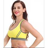 Crop Top Deportivo Transpirable Copa Removible - Amarillo