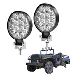 Par Faros 14 Led Redondo Auxiliar Con Aro De Luz