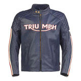 Jaqueta Triumph De Couro Ventilada Masculino Braddan Retro A