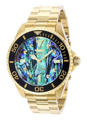 Invicta De Ouro Pro Diver Diamonds Abalone Gold Original