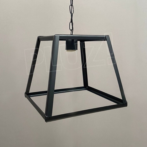 Lámpara Colgante Cubo Prisma 1 Luz - Hierro Negro