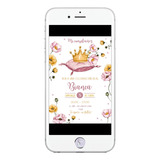 Invitación Cumpleaños Baby Shower Digital Reina Corona