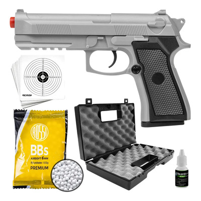 Pistola Rossi Airsoft Pt92 Beretta V21 Mola Spring Bbs Vigor | Parcelamento sem juros