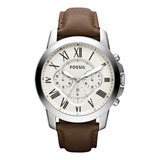 Reloj Fossil Grant Fs4735 Para Hombre, Acero Inoxidable, Mar