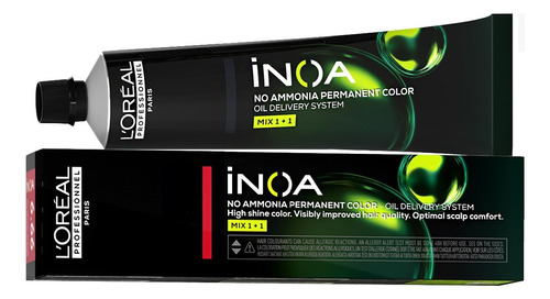 Loreal Inoa Para Colorear, 60 G, 6,66, Rubio Oscuro, Tono Rojo Intenso, 6,66, Rubio Oscuro, Rojo Intenso