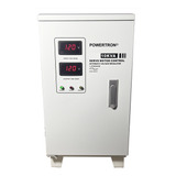 Regulador De Voltaje 10 Kva 120 Volts Marca Powertron  Blanco