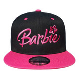 Gorra Plana Snapback De Barbie, Bordada.