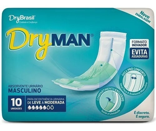 Absorvente Urinário Masculino Dryman C/10 Original