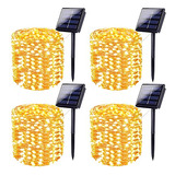 Luces Solares Exterior 4-pack 72ft 200 Led, Impermeables