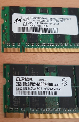 Memoria Ram Ddr2 2gb Para Portátil/laptop