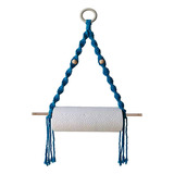 Soporte De Pared Para Toallas De Papel De Macrame Azul Para