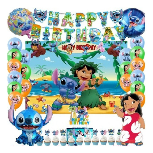 Set Decorativo Globos Y Telón Personajes Varios Cumpleaños