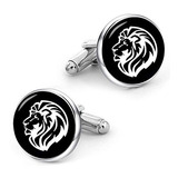 Kooer Gold Male Lion Cuff Links Personalized