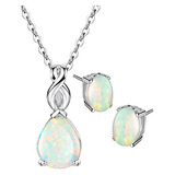 Conjunto Joyas Opal Plata Nacaradas