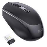 Mouse Inalámbrico Raton Silencioso Portátil 2.4g 1600 Dpi Color Negro