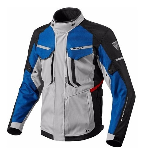 Campera Moto Revit Safari 2 Plata + Azul Bmw Bamp Group