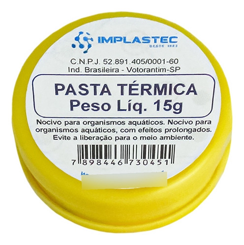 Pasta Térmica De Silicone Branca Implastec Pote 15g