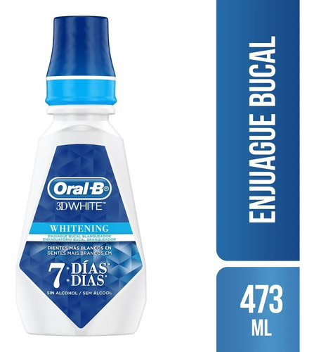 Oral-b Enjuague Blanqueador Dientes 3d White 7 Dias 473 Ml