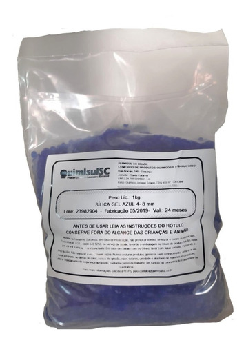 Sílica Gel Azul - 5 Pacotes De 1 Kg - Grânulos De 4 A 8 Mm