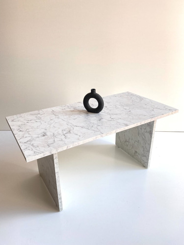 Mesa Ratona Moderna Simil Marmol Carrara (melamina Mdf)