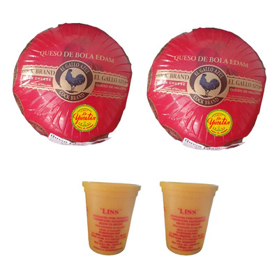 2 Quesos De Bola Edam Gallo Azul + 2 Margarinas Liss | Envío gratis
