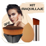 Kit Brochas Maquillaje Belleza Contorno Esponja Beauty