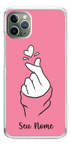 Capa Capinha Personalizada Nome Coração Koreano K Pop Rosa