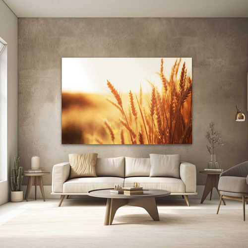 Quadro Decoração Trigo Paisagem 40x60 Decorativo Sala Quarto