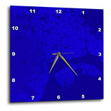 3drose Dpp__3 Reloj De Pared Abstracto Con Salpicaduras Azul