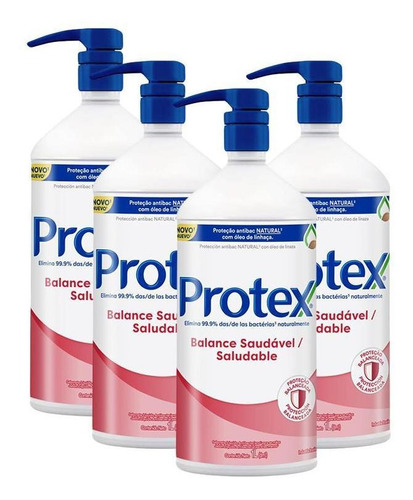 Kit 4 Sabonete Líquido Para Mãos Protex Balance 1l