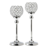 2 Piezas Cristal Globo Candeliere Pilar Central Votiva