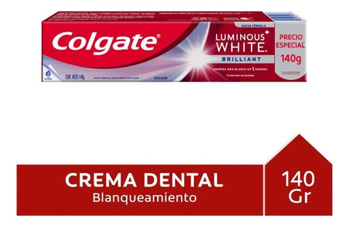 Colgate Luminous White Brilliant X 140 G Pasta Crema Dental