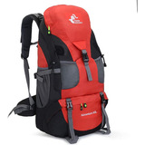 Mochila Senderismo Ligera Impermeable Roja 50l